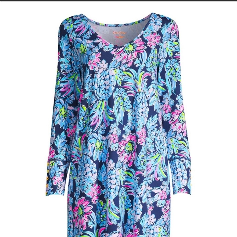 NWT Lilly Pulitzer - Kaisley Dual Neck - High Tide Navy Pineapple Paradise - M